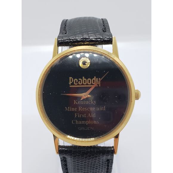 Gruen Peabody Men's watch. Large Black face. S NOE 1874